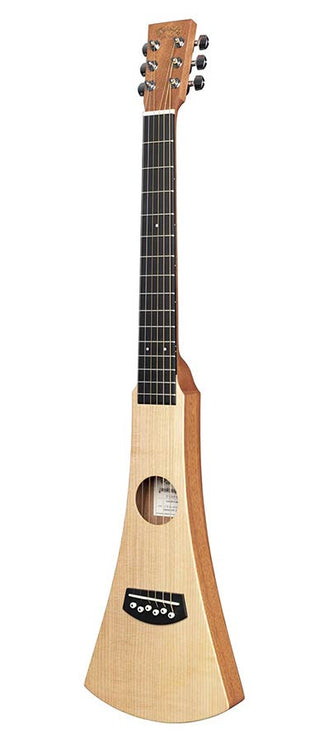 lefthanded travel guitar "Backpacker", solid spruce + solid sapele body, with gigbag