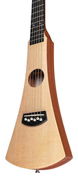 lefthanded travel guitar "Backpacker", solid spruce + solid sapele body, with gigbag