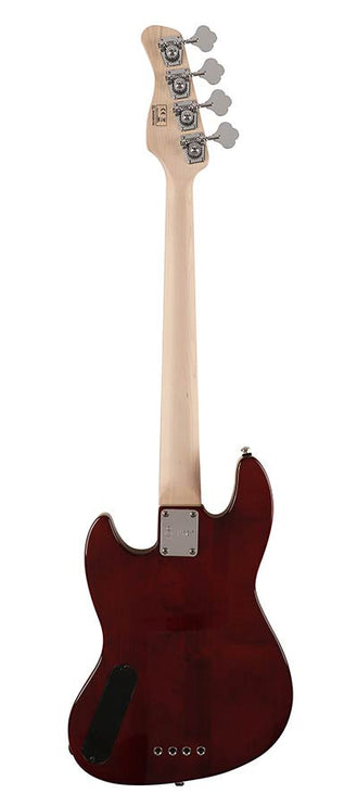 Sire Basses - U5 A4f/ts - Fretless Alder with Flamed Maple Top 4- String Short Scale Passive Bass Guitar – Tobacco Sunburst