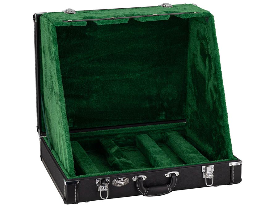 Boston - GSC-03-BK - Guitar Stand Case For 3 Guitars, With Movable Body Pads, Black Tolex With Green Plush