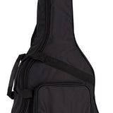 jumbo guitar with solid spruce top, maple b&s, amara ebony fb, with deluxe gigbag and wooden stand