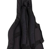 jumbo guitar with solid spruce top, maple b&s, amara ebony fb, with deluxe gigbag and wooden stand