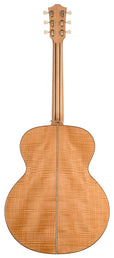 jumbo guitar with solid spruce top, maple b&s, amara ebony fb, with deluxe gigbag and wooden stand