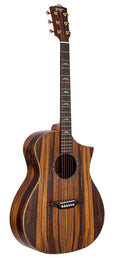 Hillside auditorium guitar all solid mango, amara ebony fb, Fishman Sonitone EQ, dlx gigbag