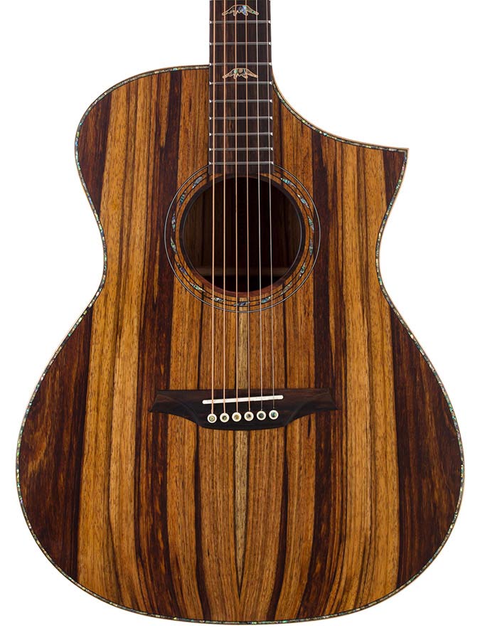 Hillside auditorium guitar all solid mango, amara ebony fb, Fishman Sonitone EQ, dlx gigbag