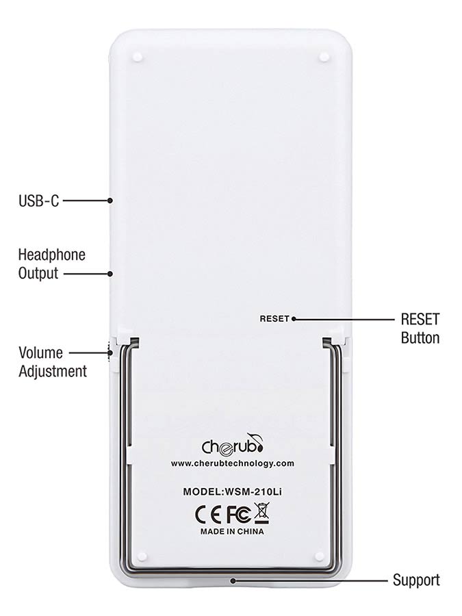 Cherub - WSM-210Li - Rechargeable Metronome with 10 Voices and Rhythms
