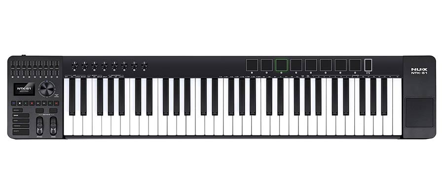 NUX - NTK-61 - The NUX NTK-61 is a professional-grade MIDI keyboard controller with 61 semi-weighted keys and aftertouch – Usb Powered<Br>-