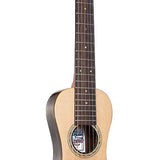 traveller guitar all solid tonewoods, amara ebony b&s & fb, natural, piezo, strap & heavy duty bag