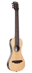 traveller guitar all solid tonewoods, amara ebony b&s & fb, natural, piezo, strap & heavy duty bag