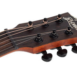 traveller guitar all solid tonewoods, amara ebony b&s & fb, natural, piezo, strap & heavy duty bag