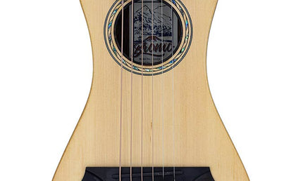 traveller guitar all solid tonewoods, amara ebony b&s & fb, natural, piezo, strap & heavy duty bag