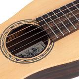 traveller guitar all solid tonewoods, amara ebony b&s & fb, natural, piezo, strap & heavy duty bag