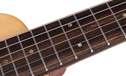 traveller guitar all solid tonewoods, amara ebony b&s & fb, natural, piezo, strap & heavy duty bag