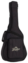 parlor guitar all solid tonewoods, amara ebony b&s & fb, natural, with EQ and heavy duty bag
