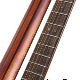parlor guitar all solid tonewoods, amara ebony b&s & fb, natural, with EQ and heavy duty bag