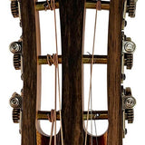 parlor guitar all solid tonewoods, amara ebony b&s & fb, natural, with EQ and heavy duty bag