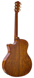 auditorium guitar with solid spruce top, 5A movingui b&s, amara ebony fb, cutaway, EQ and gigbag