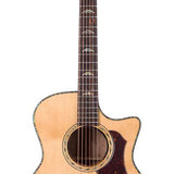 auditorium guitar with solid spruce top, 5A movingui b&s, amara ebony fb, cutaway, EQ and gigbag