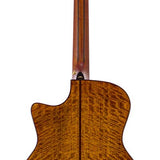 auditorium guitar with solid spruce top, 5A movingui b&s, amara ebony fb, cutaway, EQ and gigbag