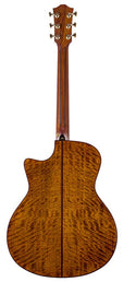 auditorium guitar with solid spruce top, 5A movingui b&s, amara ebony fb, cutaway, EQ and gigbag