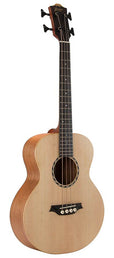 mini jumbo Bass guitar with solid spruce top, mahogany b&s, amara ebony fb, EQ and gigbag