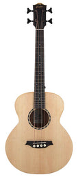 mini jumbo Bass guitar with solid spruce top, mahogany b&s, amara ebony fb, EQ and gigbag