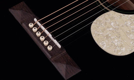 Richwood - Hsp-55-Bk - Parlor Guitar With Solid Spruce Top – Top, Black