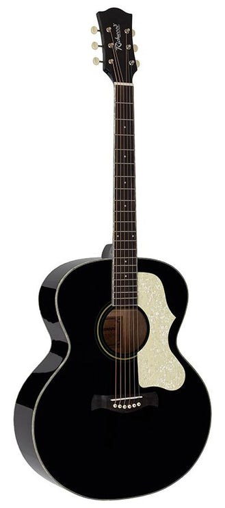 Richwood - HSJ-55-BK - jumbo guitar with solid spruce top – Top, Black