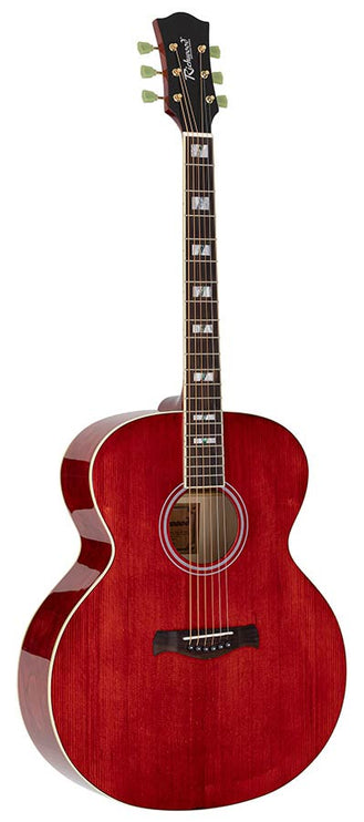 Richwood - HSJS-42-TRD - jumbo guitar with solid spruce top – Transparent Red