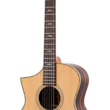 lefty concert guitar all solid tonewoods, amara eb back & sides & fb, Fishman, natural, with bag