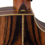 lefty concert guitar all solid tonewoods, amara eb back & sides & fb, Fishman, natural, with bag