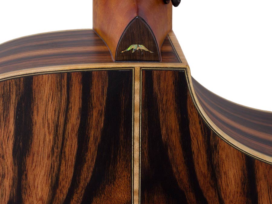 lefty concert guitar all solid tonewoods, amara eb back & sides & fb, Fishman, natural, with bag