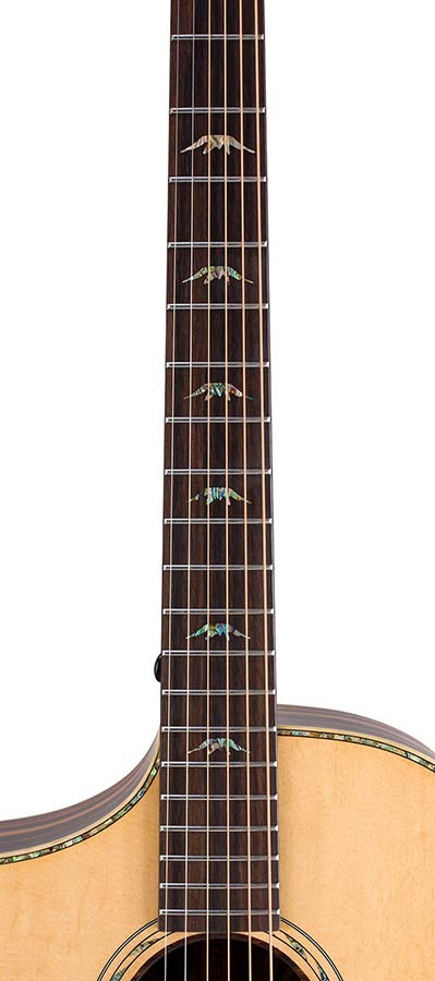 lefty concert guitar all solid tonewoods, amara eb back & sides & fb, Fishman, natural, with bag