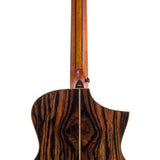 lefty concert guitar all solid tonewoods, amara eb back & sides & fb, Fishman, natural, with bag
