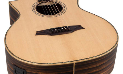 lefty concert guitar all solid tonewoods, amara eb back & sides & fb, Fishman, natural, with bag
