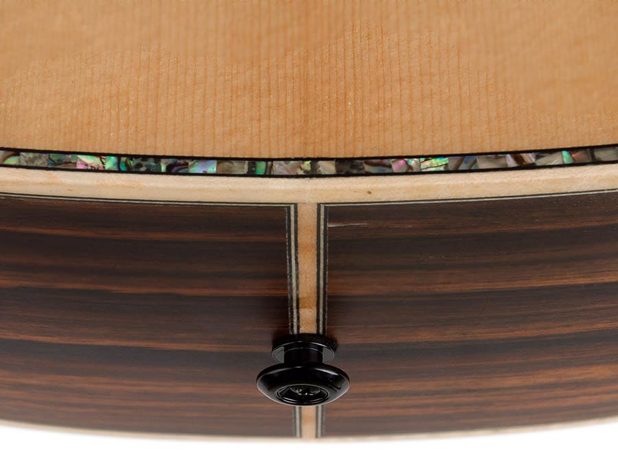 lefty concert guitar all solid tonewoods, amara eb back & sides & fb, Fishman, natural, with bag
