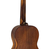 parlor guitar all solid tonewoods with 12th fret neck joint, amara ebony fb, with heavy duty bag