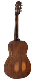 parlor guitar all solid tonewoods with 12th fret neck joint, amara ebony fb, with heavy duty bag