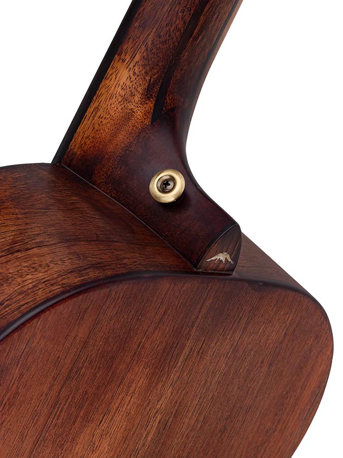 parlor guitar all solid tonewoods with 12th fret neck joint, amara ebony fb, with heavy duty bag