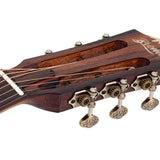 parlor guitar all solid tonewoods with 12th fret neck joint, amara ebony fb, with heavy duty bag