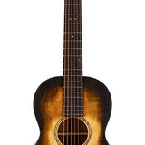 parlor guitar all solid tonewoods with 12th fret neck joint, amara ebony fb, with heavy duty bag