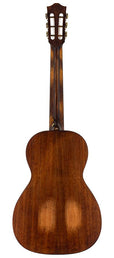 parlor guitar all solid tonewoods with 12th fret neck joint, amara ebony fb, with heavy duty bag