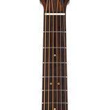 parlor guitar all solid tonewoods with 12th fret neck joint, amara ebony fb, with heavy duty bag