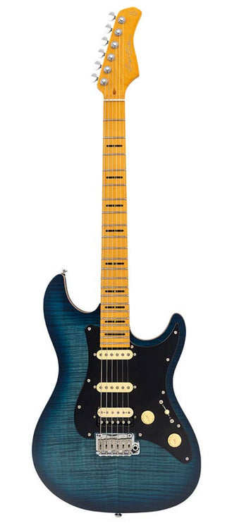 Sire Guitars - S7+ FM/TBL - electric guitar S-style transparent blue satin – Transparent Blue