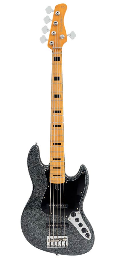 Sire Basses - V7+ A5/BKS - alder 5-string active bass guitar black sparkle – Guitar Black