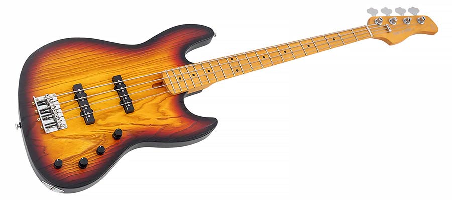 Sire Basses - V6 4/3ts - Mahogany+Ash Top 4-String Active Bass Guita3 – 3 Tone Sunburst