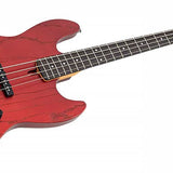 Sire Basses - V6 4/car - Mahogany+Ash Top 4-String Active Bass Guitar – Apple Red