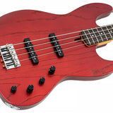 Sire Basses - V6 4/car - Mahogany+Ash Top 4-String Active Bass Guitar – Apple Red