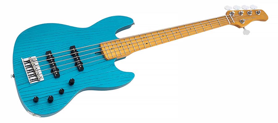 Sire Basses - V6 5/otb - Mahogany+Ash Top 5-String Active Bass Guitar Ocean – Turqoise Blue