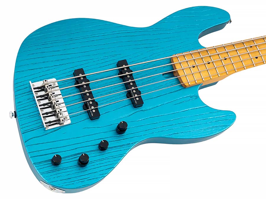 Sire Basses - V6 5/otb - Mahogany+Ash Top 5-String Active Bass Guitar Ocean – Turqoise Blue